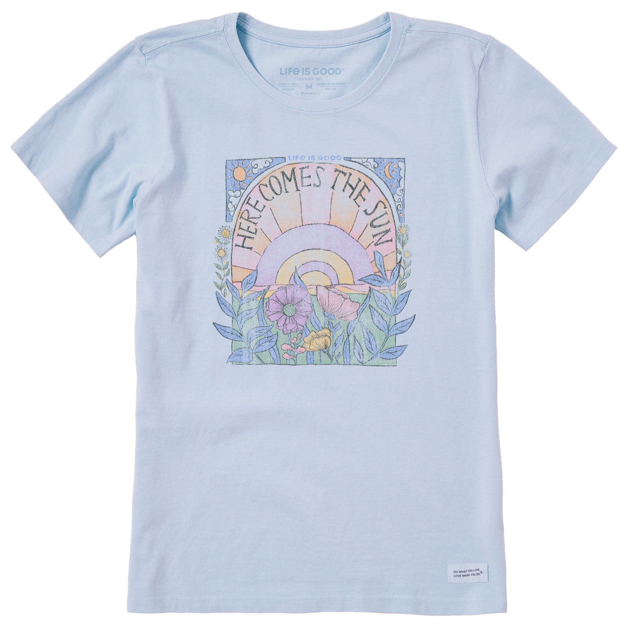 Product image for "Women's Here Comes The Sun Hippie Short Sleeve Crusher Tee" ||126239_1