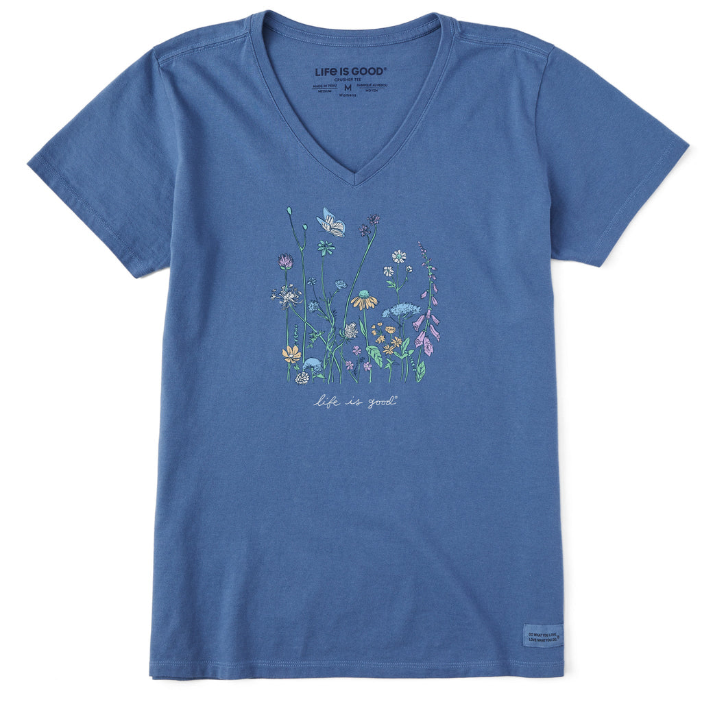 Product image for "Women's Realaxed Wildflowers Short Sleeve Crusher Vee" ||138349_1