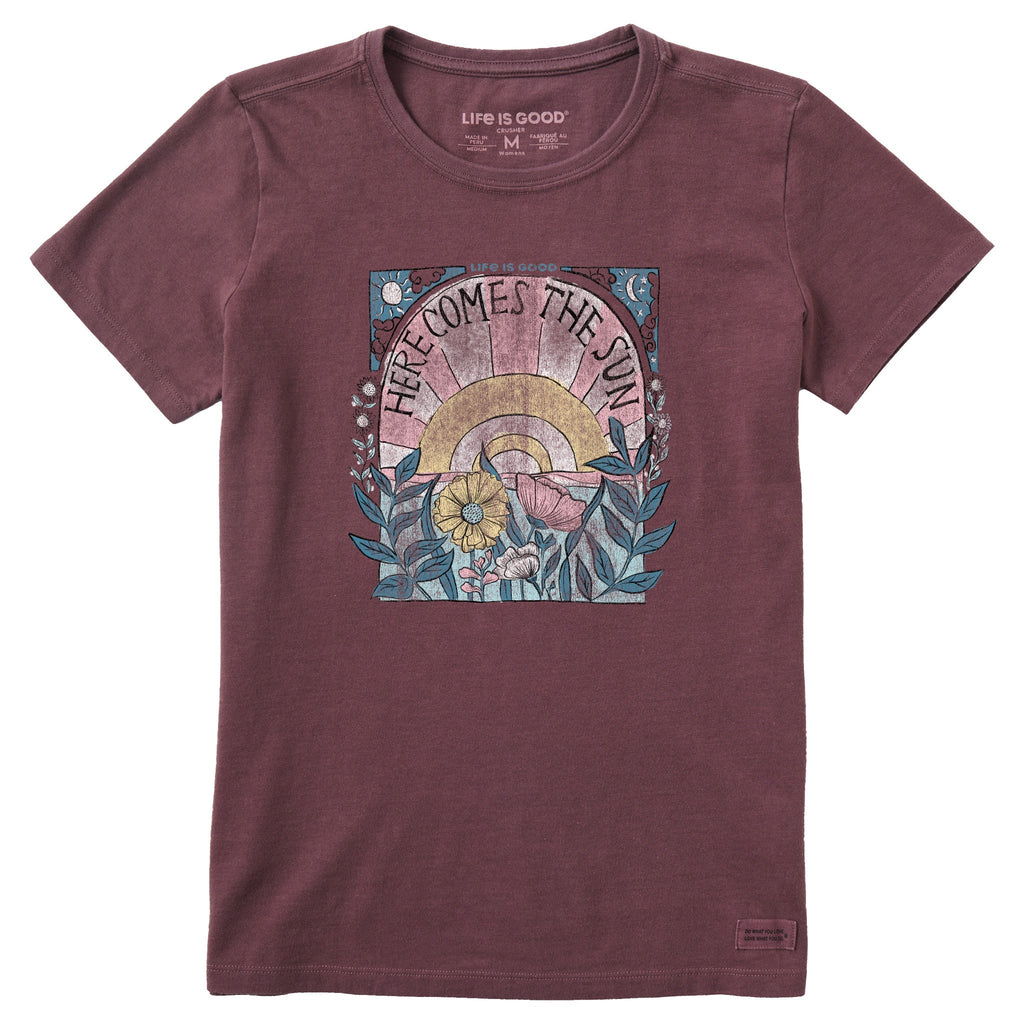 Product image for "Women's Here Comes The Sun Hippie Short Sleeve Crusher Tee" ||147020_1