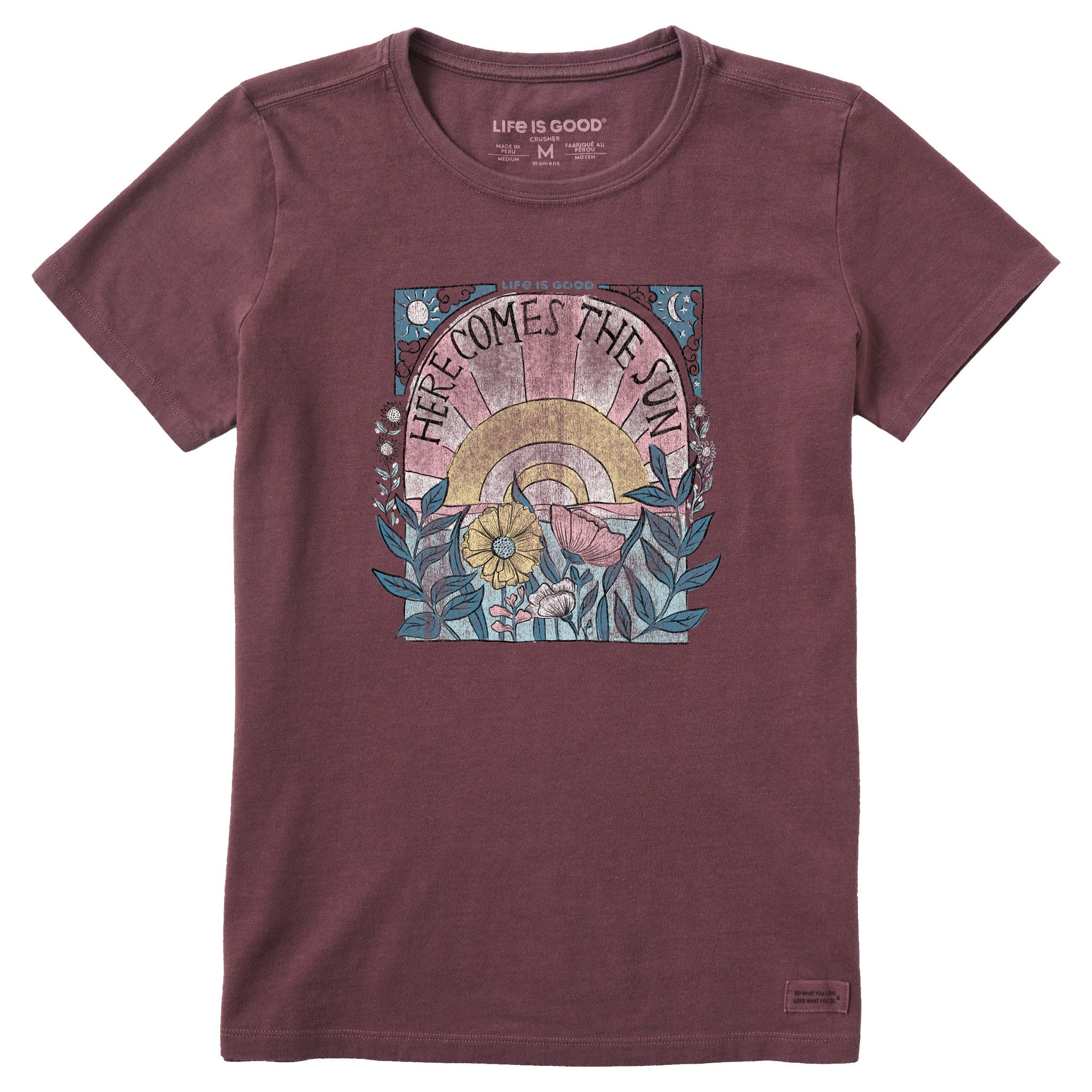 Product image for "Women's Here Comes The Sun Hippie Short Sleeve Crusher Tee" ||147020_1
