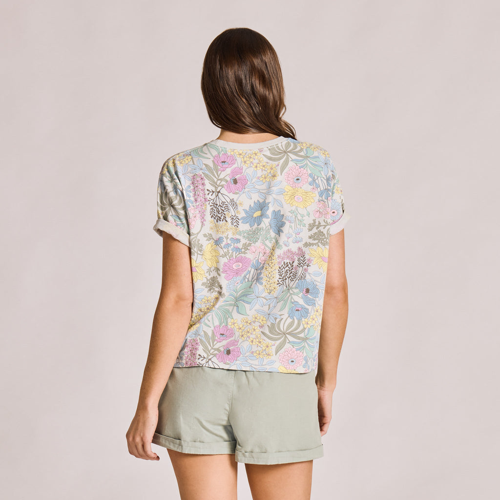 Product image for "Women's Botanical Garden Pattern Short Sleeve Crusher Boxy Tee" ||153240_3