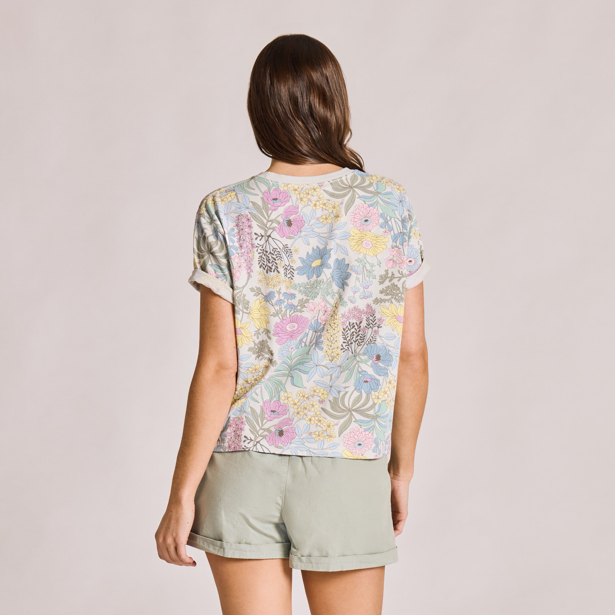 Product image for "Women's Botanical Garden Pattern Short Sleeve Crusher Boxy Tee" ||153240_3