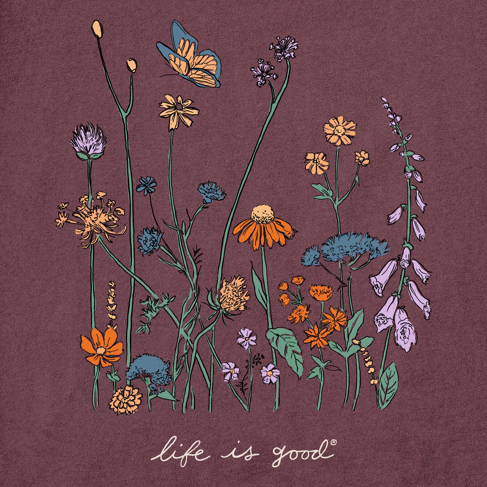 Product image for "Women's Realaxed Wildflowers Long Sleeve Crusher Tee" ||157085_2