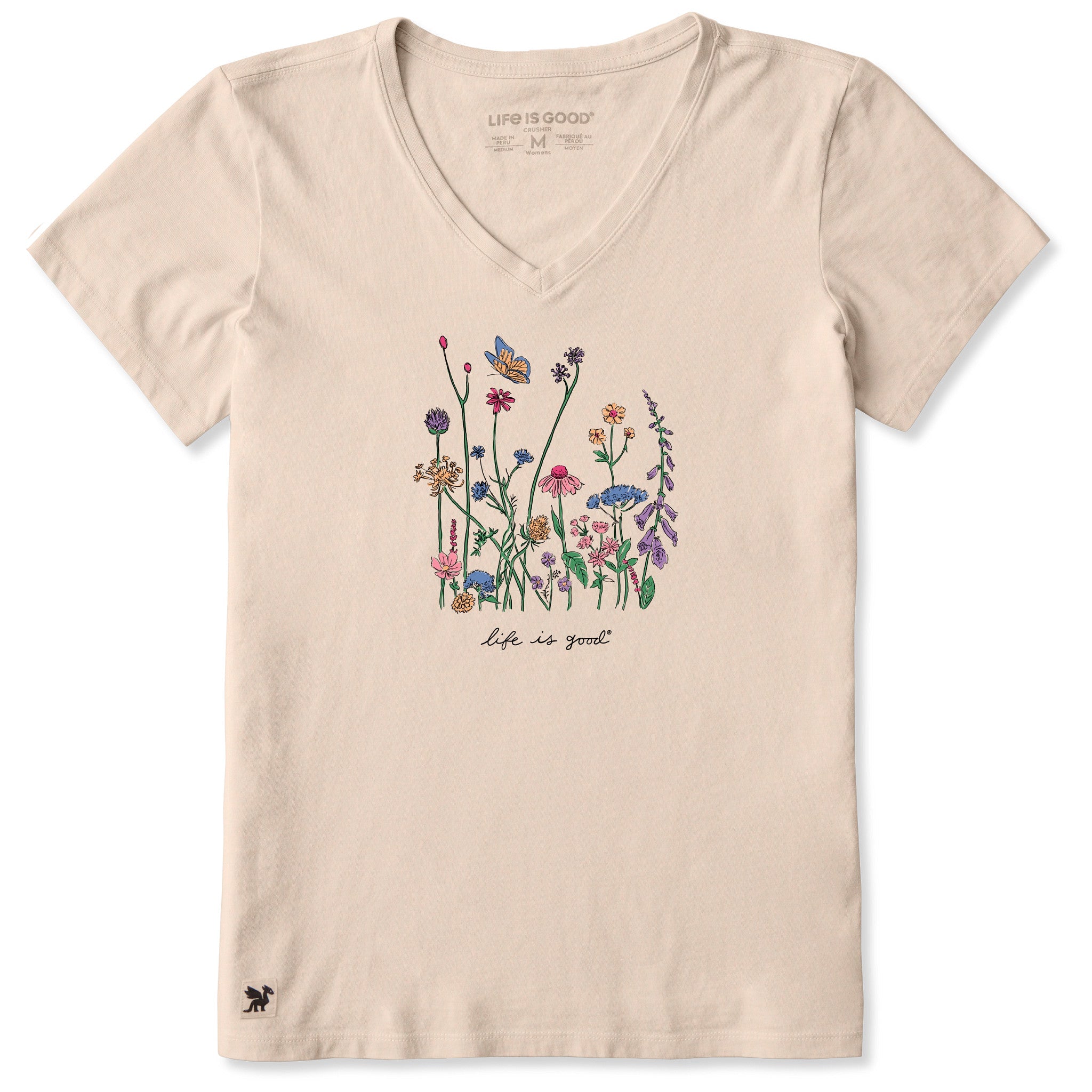 Product image for "Women's Realaxed Wildflowers Short Sleeve Vee" ||185355_1