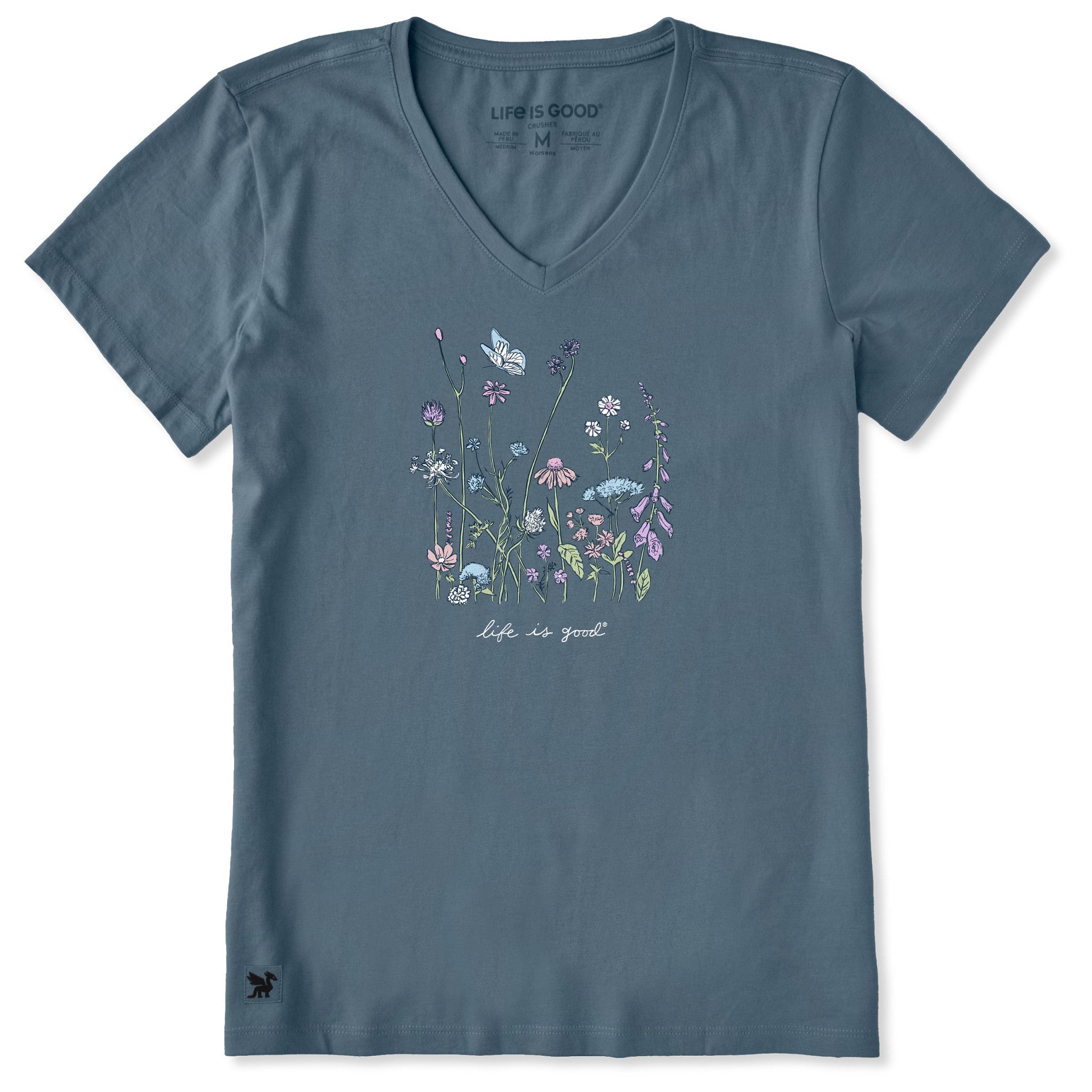 Product image for "Women's Realaxed Wildflowers Short Sleeve Vee" ||185360_1